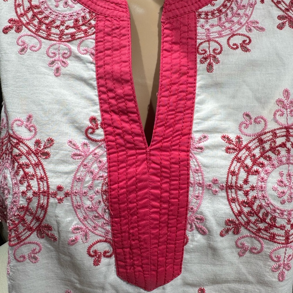 Talbots Embroidered Tunic Pink Women's Size Petite Small - Picture 6 of 6
